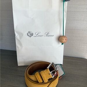 Loro Piana Mustard Leather Belt NWT